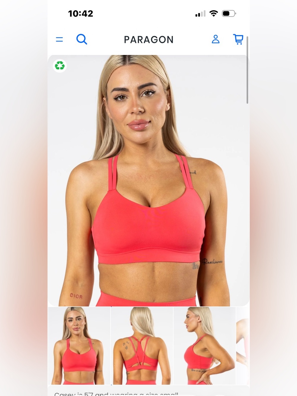 New paragon sports bra